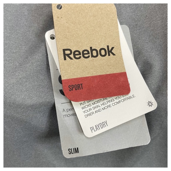 Reebok Grey Black Slim Fit Work Out Tank Top NEW - Picture 9 of 9